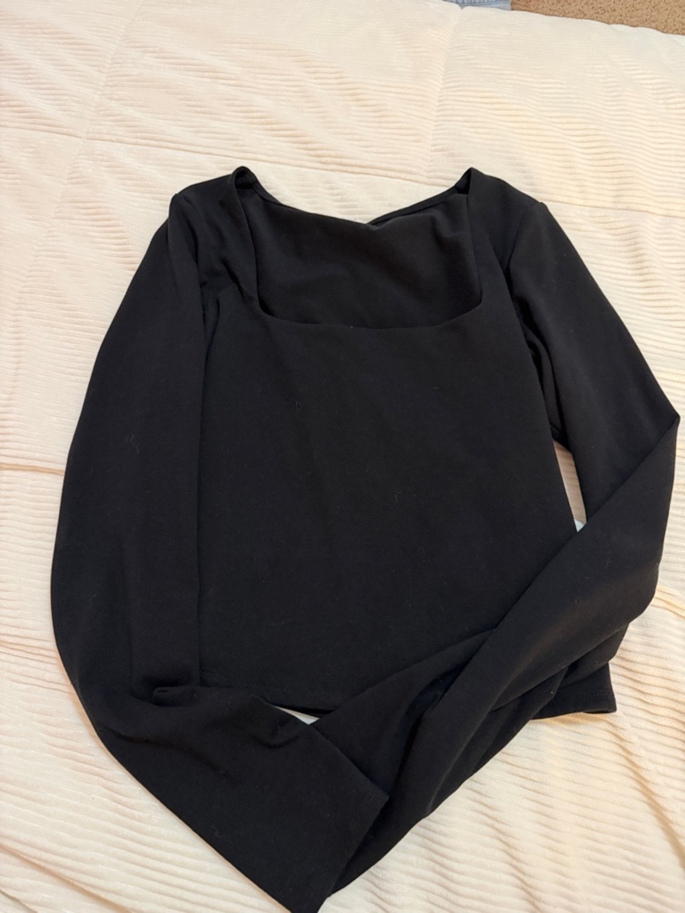 Garage Black Square Neck Long Sleeve Tee